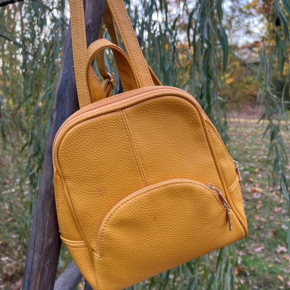 Chic Mustard Color Backpack for Women
